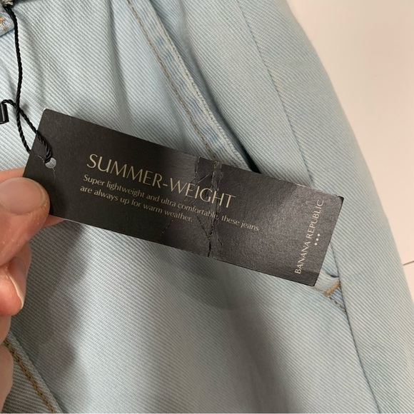 New Banana Republic Womens High Rise Paper Bag Jeans 29/8P Light wash BNWT - Picture 4 of 10